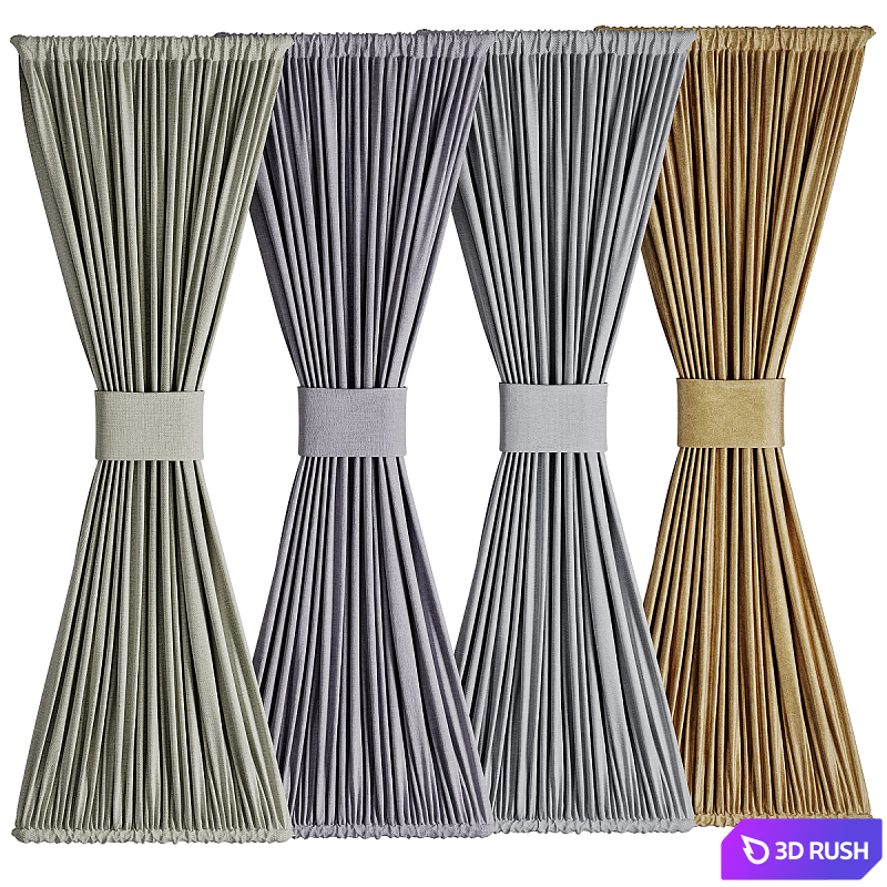 Stained glass curtains 3D Model Corona