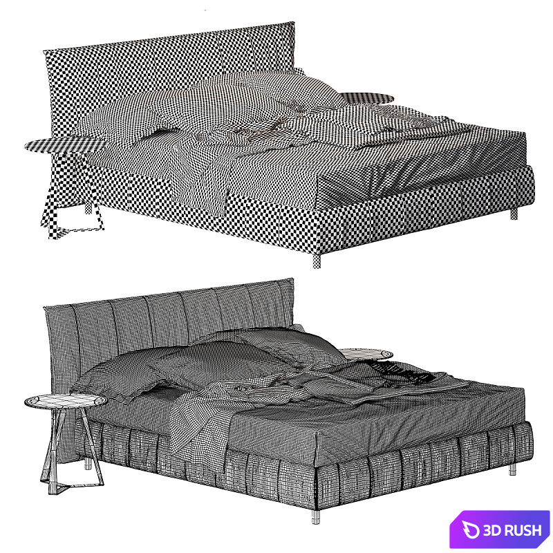 Bontempi plisse fabric 3D Model Vray, Corona