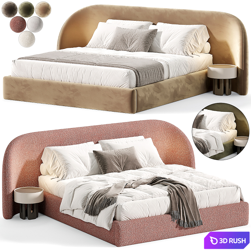 Sculpt Bed 3D Model Corona