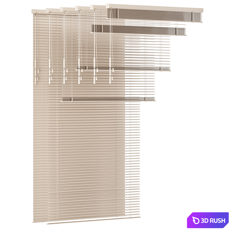 Aluminum Venetian Blinds Bandalux set 02 3D Model Vray, Corona