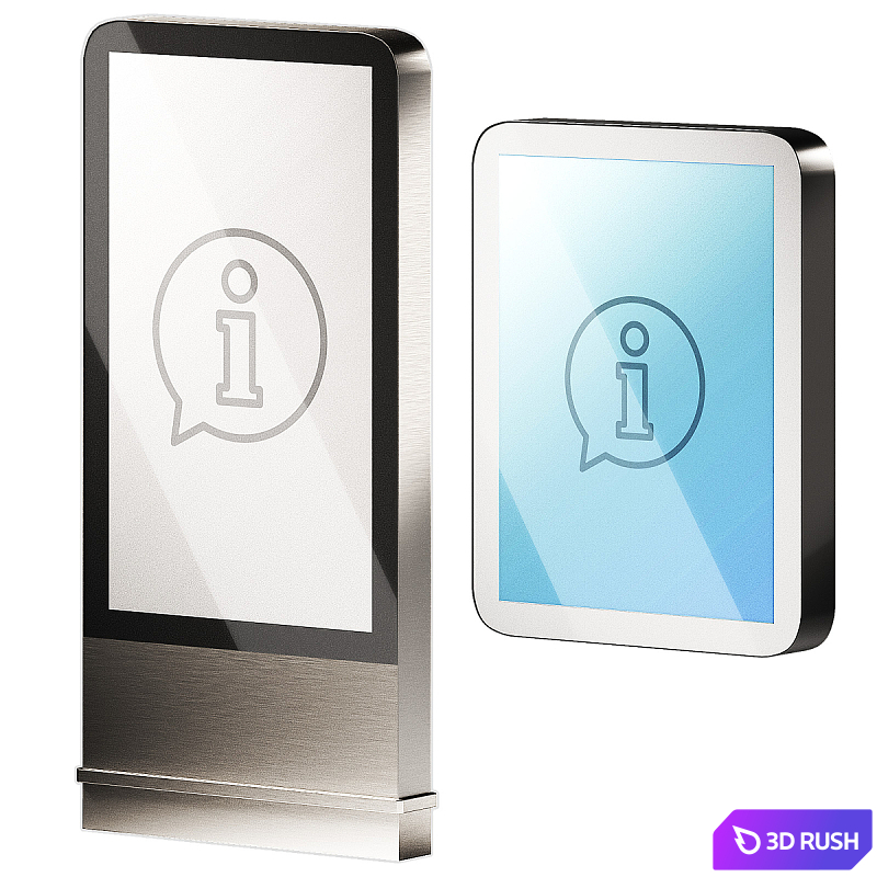 Touch information kiosks 2. City interactive advertising stands. 3D Model Vray, Corona