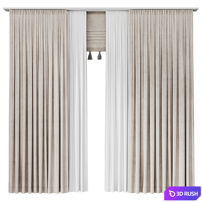 Curtain 002 / Curtains 3D Model Corona