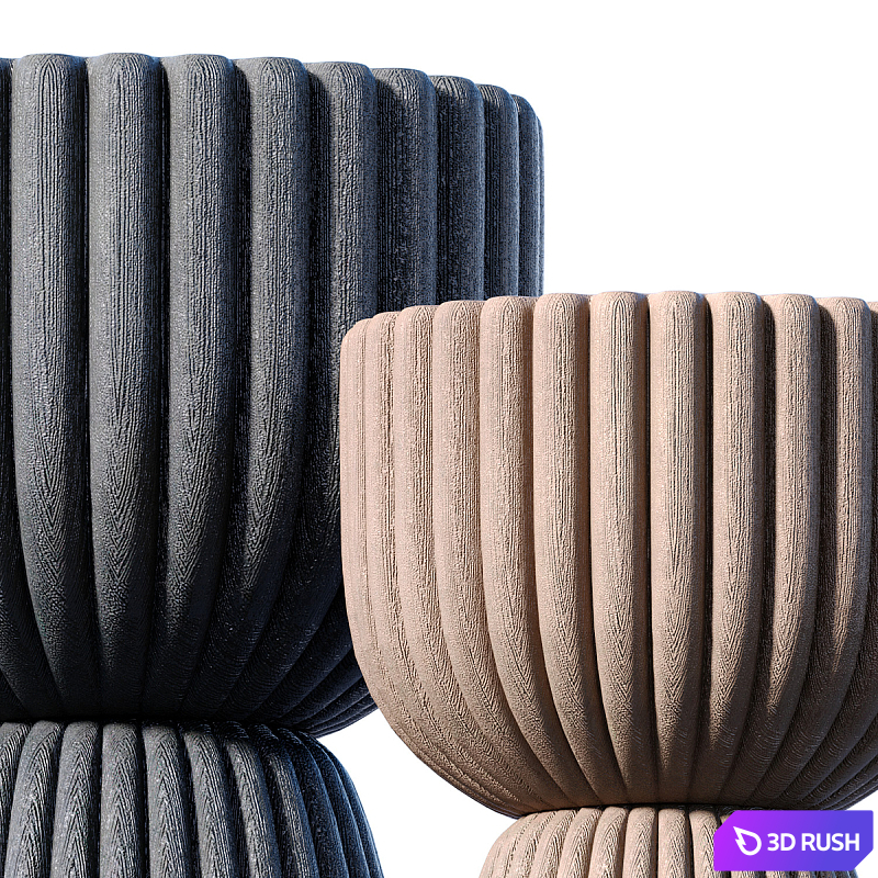 Decorative Relief fluted Garden Floor High Vase, Urn,pot,jar,planters in a modern style for home decoration.Modern Vases 3D Model Vray, Corona