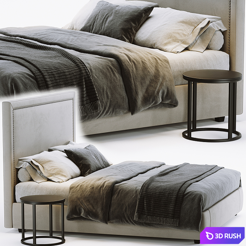 RH Wallace Bed 3D Model Vray, Corona