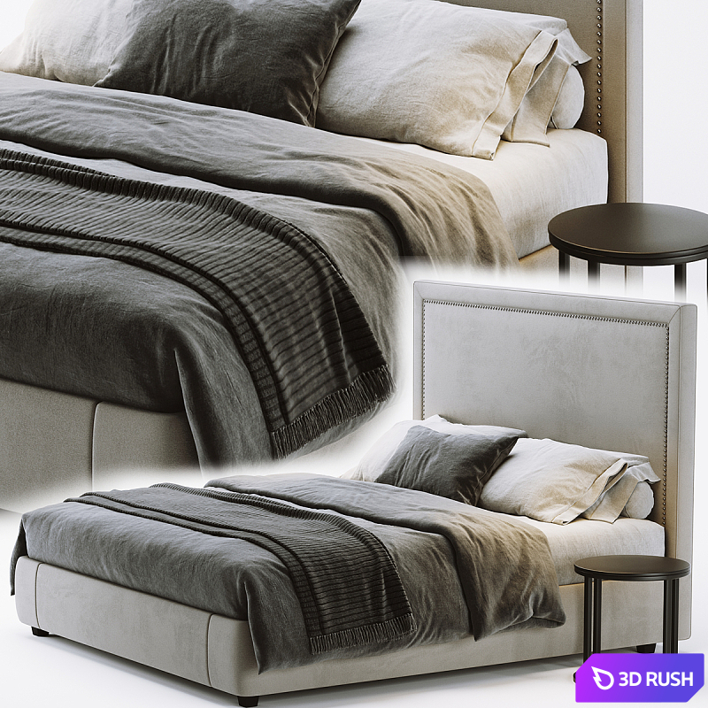 RH Wallace Bed 3D Model Vray, Corona
