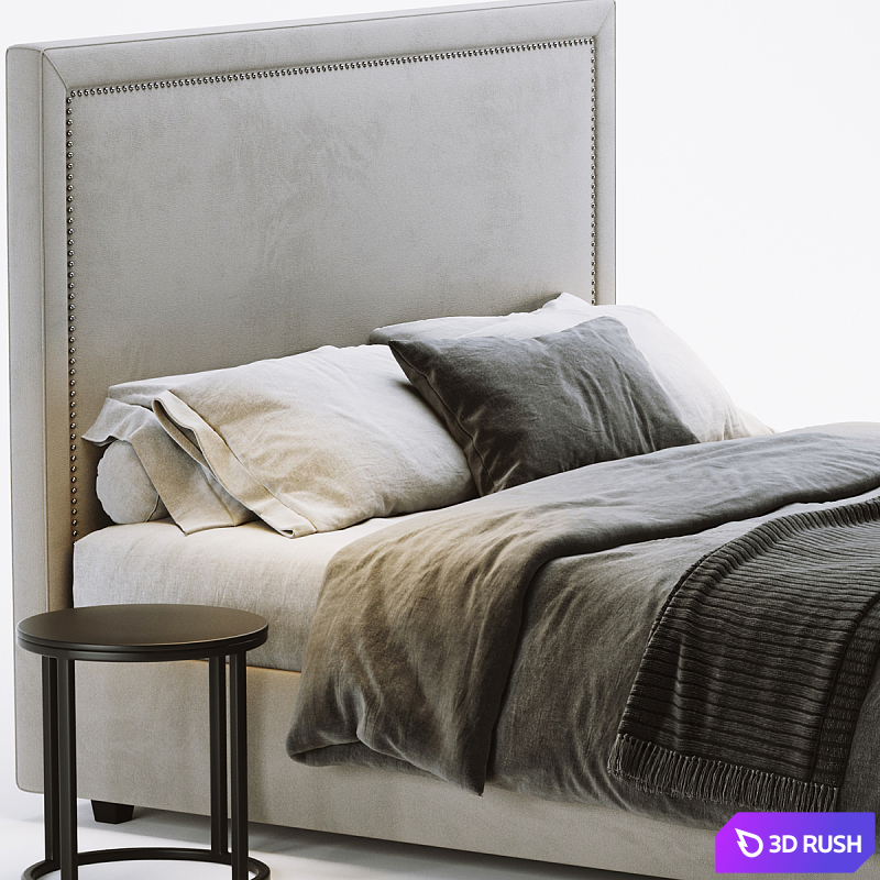 RH Wallace Bed 3D Model Vray, Corona
