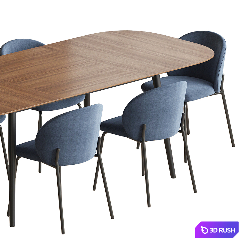 Kingston table Princeton chair Boconcept 3D Model Vray, Corona