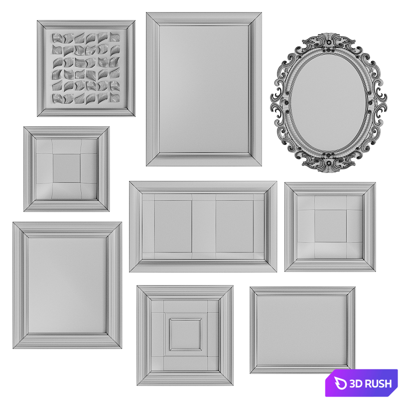 Wall decor - 18 3D Model Vray, Corona