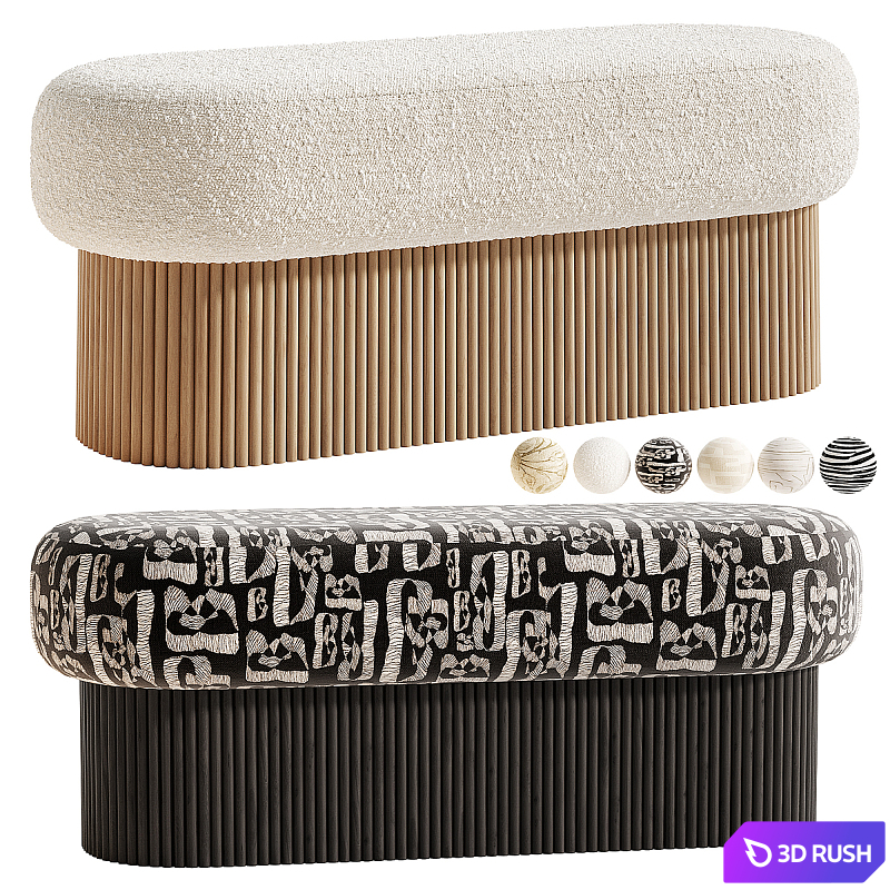 Nala ottoman bench 3D Model Corona