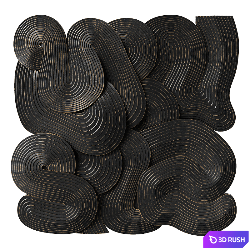 Abstract sculpture by Jim Gaylord. Saga 3D Model Vray, Corona