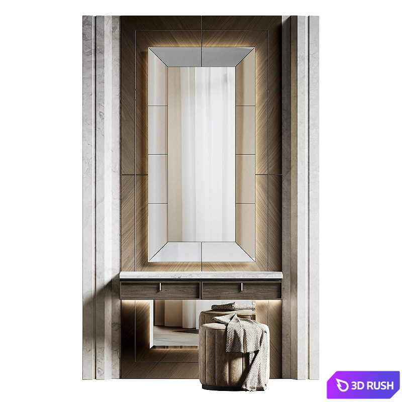 Dressing table with stone stv007. 3D Model Corona
