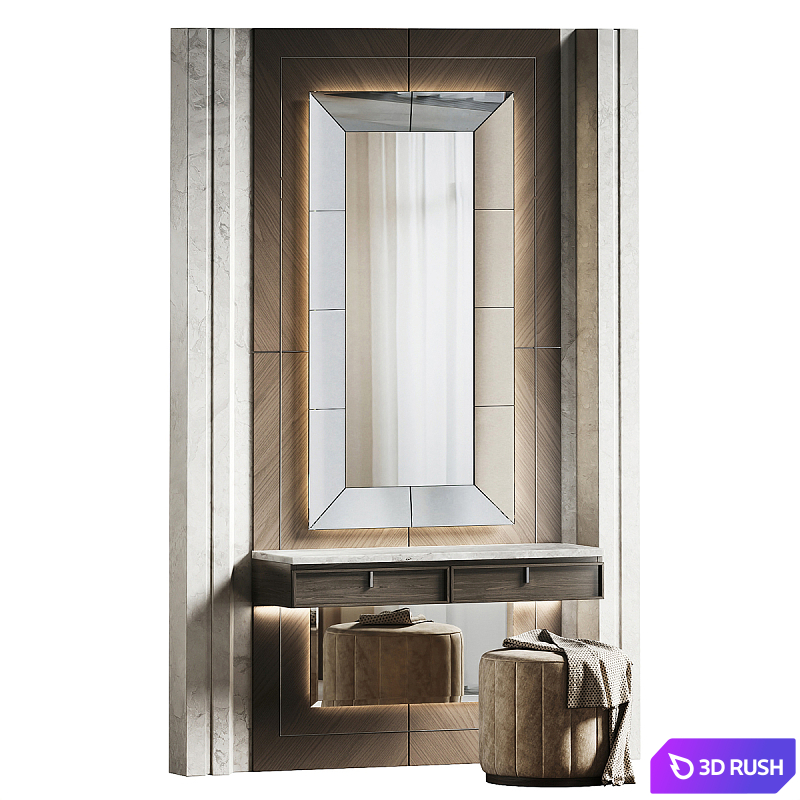Dressing table with stone stv007. 3D Model Corona
