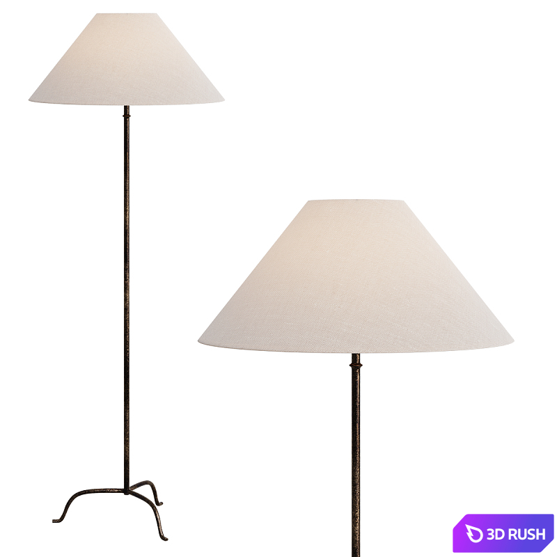 Floor lamp with tripod base from Zara Home 3D Model Vray, Corona