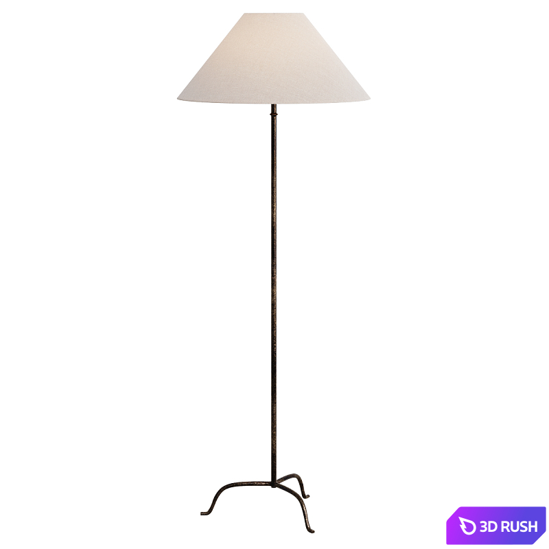 Floor lamp with tripod base from Zara Home 3D Model Vray, Corona
