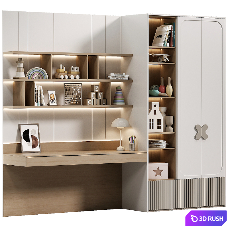 Children's wardrobe in a modern style 3D Model Corona