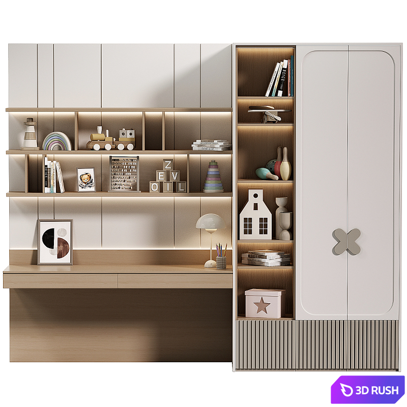 Children's wardrobe in a modern style 3D Model Corona