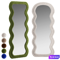 Plush Waves Floor Mirror