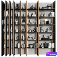 Bookcase in modern minimalist style 04