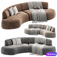 Opal Outdoor 2 Piece Curved Sectional Sofa By Highfashionhome