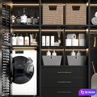 Laundry room 01 3D Model Vray, Corona