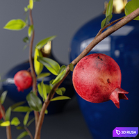 Artipieces Akia vase set with pomegranate branches 3D Model Vray, Corona