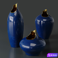 Artipieces Akia vase set with pomegranate branches 3D Model Vray, Corona