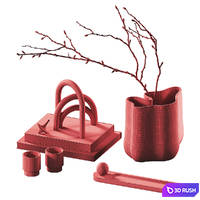 Decorative coffee table set 41 3D Model Vray, Corona