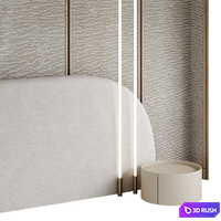 Headboard Line 3D Model Vray, Corona