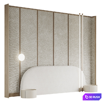 Headboard Line 3D Model Vray, Corona