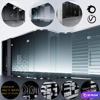 Swinging pendulum glass doors for office and home 3 _ corona - vray