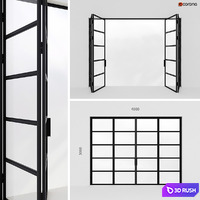 Metal door-accordion in Loft style