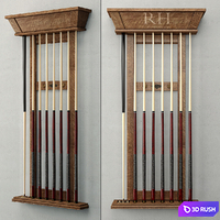 RH / BRUNSWICK VINTAGE 1906 BILLIARDS TABLE CUE RACK
