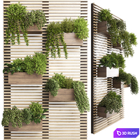 Indoor plant-plant stand wood vase 03