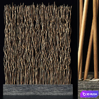 Screen wood branch thin wave n1 / Screen of thin wavy branches No. 1