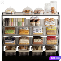 Showcase with confectionery. corona