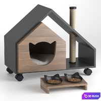 Cat's house Tory and bowl