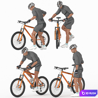 Cyclist Man in 04 Poses