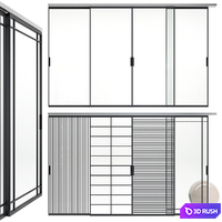 Sliding glass partitions Union in Stratus Slim profile