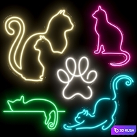 Set of neon lights Cats 01