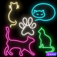 Set of neon lights Cats 02