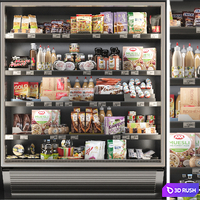 Showcase in a supermarket with sweets, cereals and snacks 3