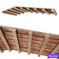 Wooden ceiling with ceramic tiles / Gable wooden ceiling