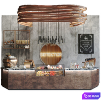 Design project of a cafe with desserts in the loft style