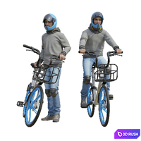 Young man on a bicycle