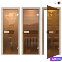 Door glass for a sauna of Sauna wood