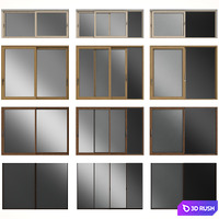 Sliding stained glass wooden windows & doors