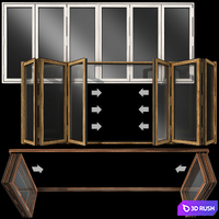 Folding stained Glass Wooden Doors
