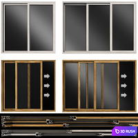 Sliding stained glass wooden doors