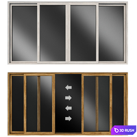 Sliding stained glass wooden doors