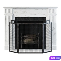Classic fireplace white marble